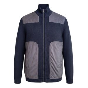 🧥 Hugo Boss Wool Tactical Full Zip Sweater 🧵 Men’s XL |‎ Military Luxe Mode